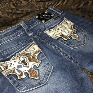 Miss Me Hide Pocket Dark Wash Jean